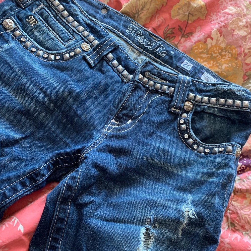 Distressed Studded Miss Me Jeans